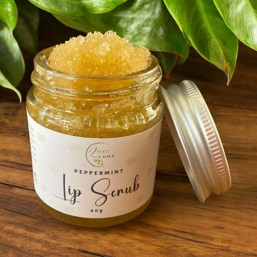 Peppermint Natural Lip Scrub - 40g Glass Jar