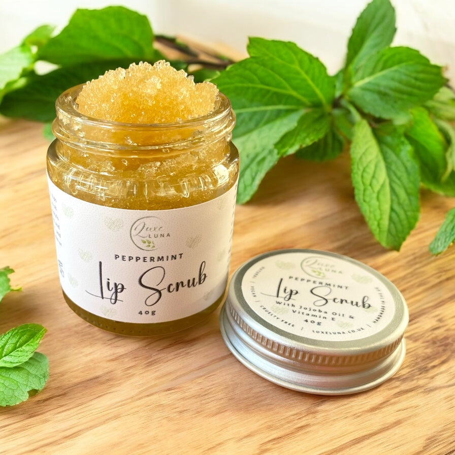 Peppermint Natural Lip Scrub - 40g Glass Jar