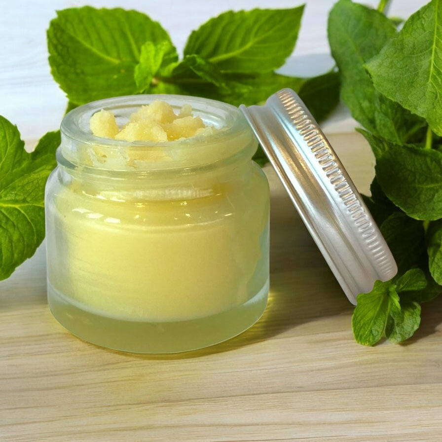 Peppermint Natural Lip Butter - 20g Glass Jar