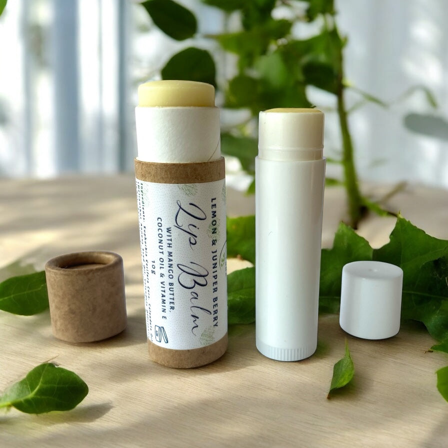 Natural Lip Balm in Sustainable Cardboard Tube - Geranium & Black Pepper