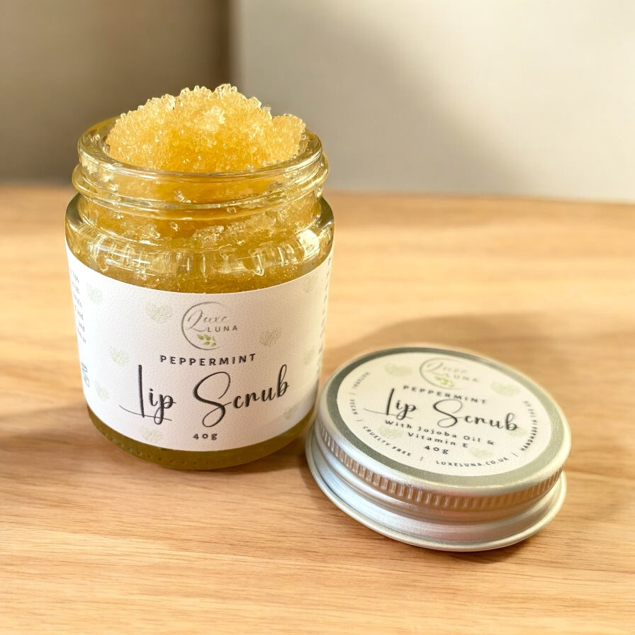 Peppermint Natural Lip Scrub - 40g Glass Jar