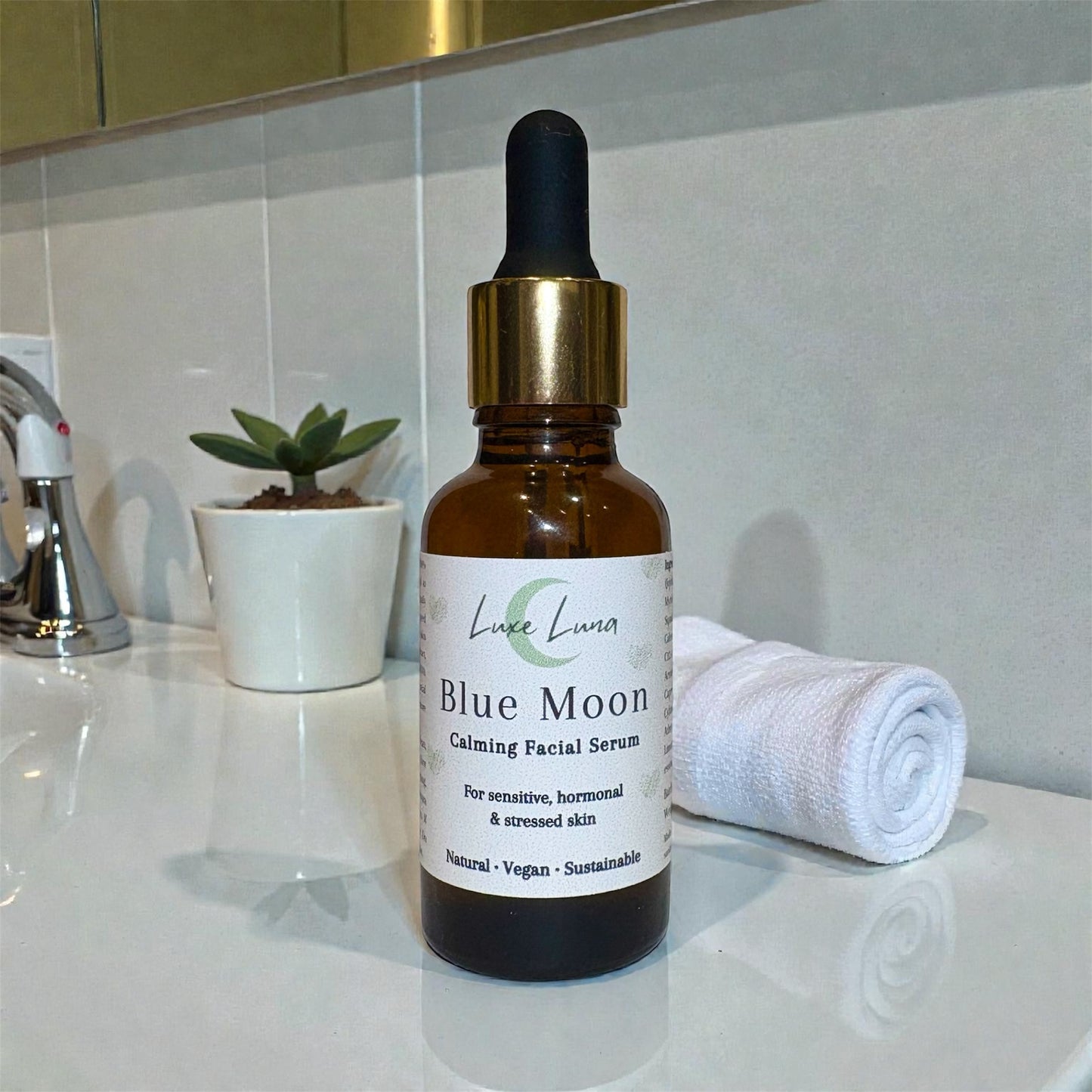 Blue Moon Calming Facial Serum for Hormonal & Sensitive Skin | Vegan Face Oil