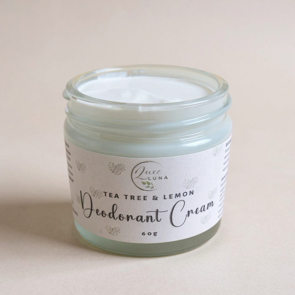 Lemon & Tea Tree Natural Deodorant Cream - Aluminium & Plastic Free