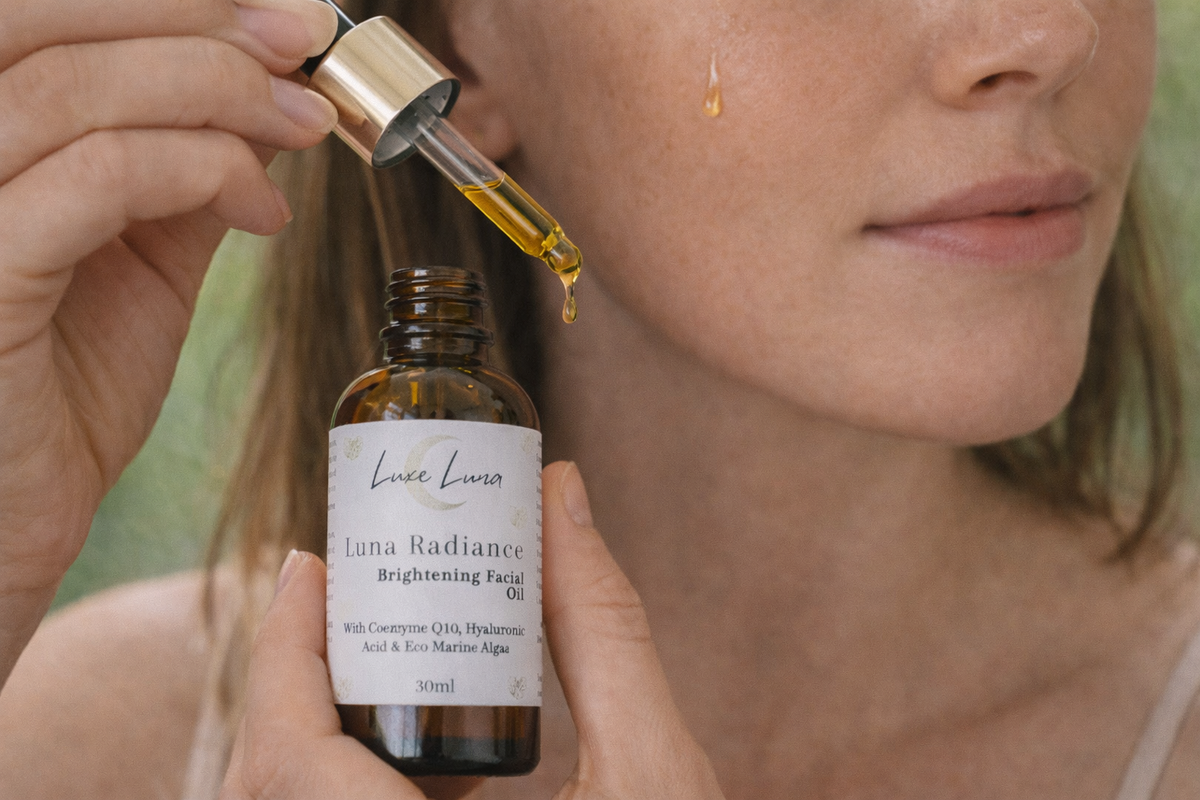 Brightening Facial Oil for Glowing Skin | Vegan Botanical Face Oil | Luna Radiance