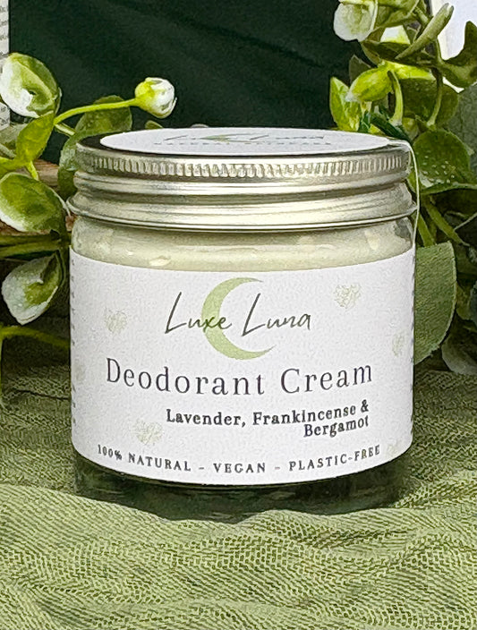 Natural Deodorant Cream - Aluminium & Plastic Free - Lavender, Frankincense & Bergamot