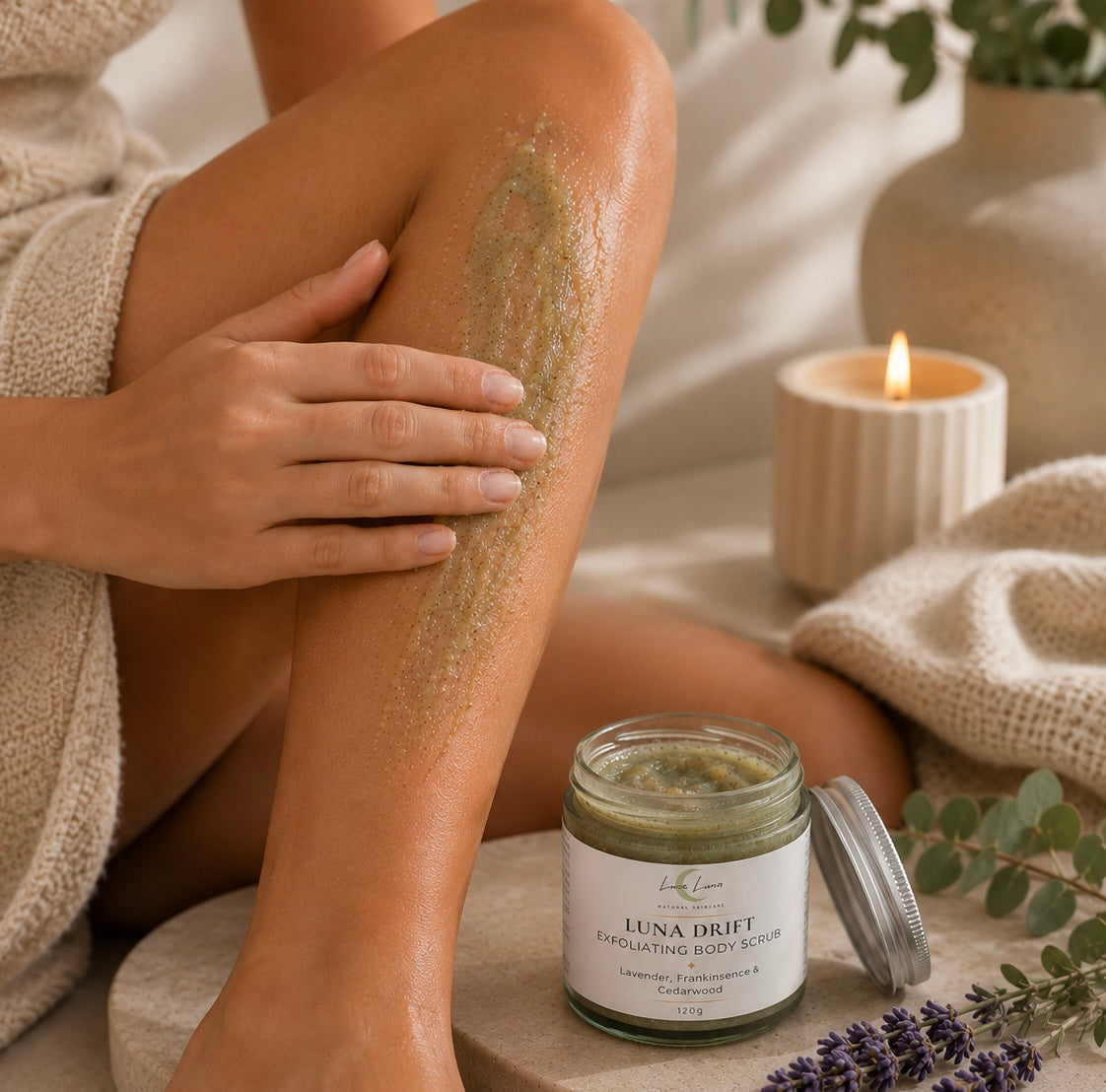 Lavender Sugar Body Scrub for Dry Skin | Exfoliating Oil-Based Body Polish