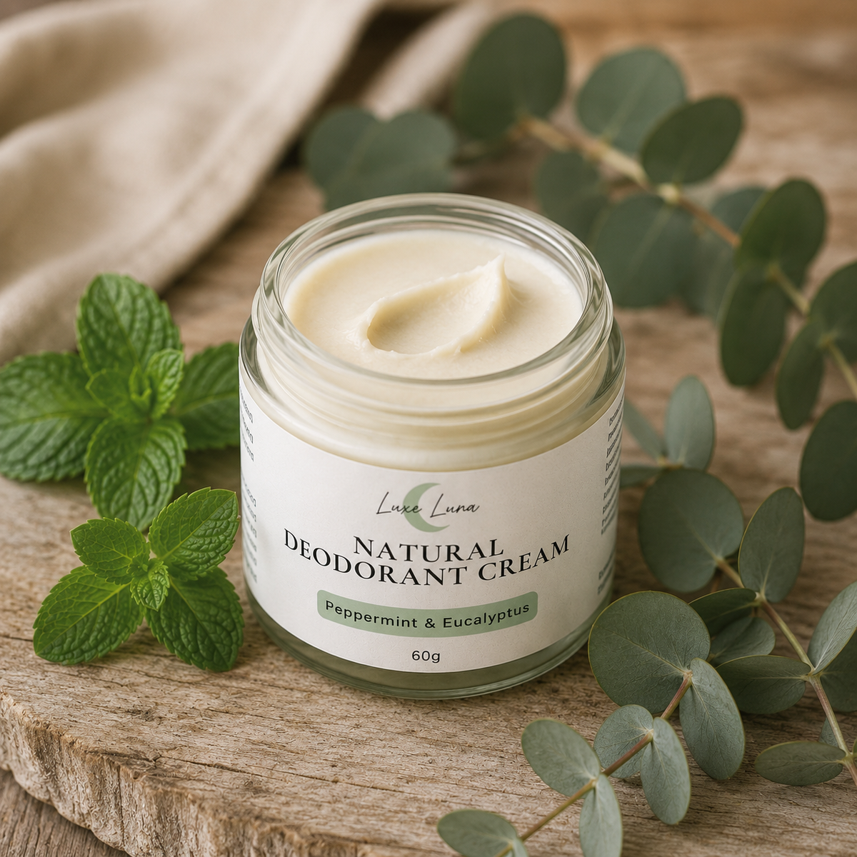 Natural Deodorant Cream - Peppermint & Eucalyptus