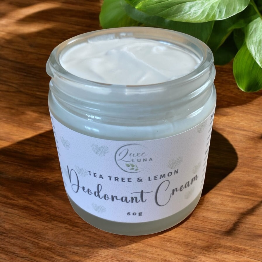 Lemon & Tea Tree Natural Deodorant Cream - Aluminium & Plastic Free