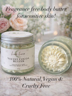 Velvet Cocoa Butter | Fragrance Free Body Butter for Dry, Sensitive Skin