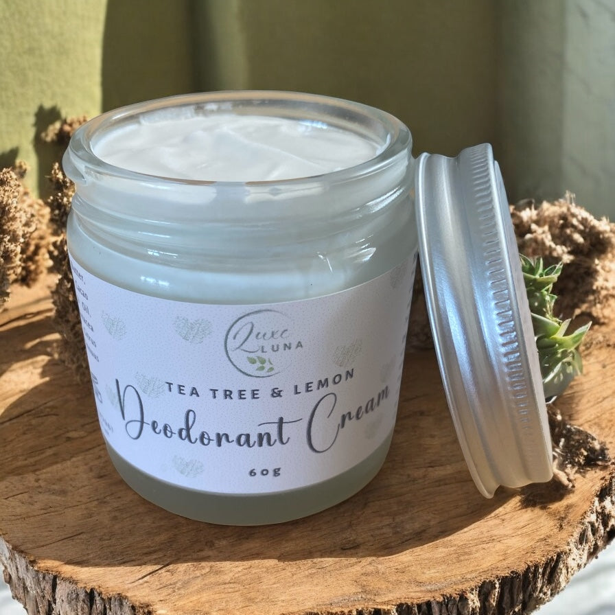 Lemon & Tea Tree Natural Deodorant Cream - Aluminium & Plastic Free
