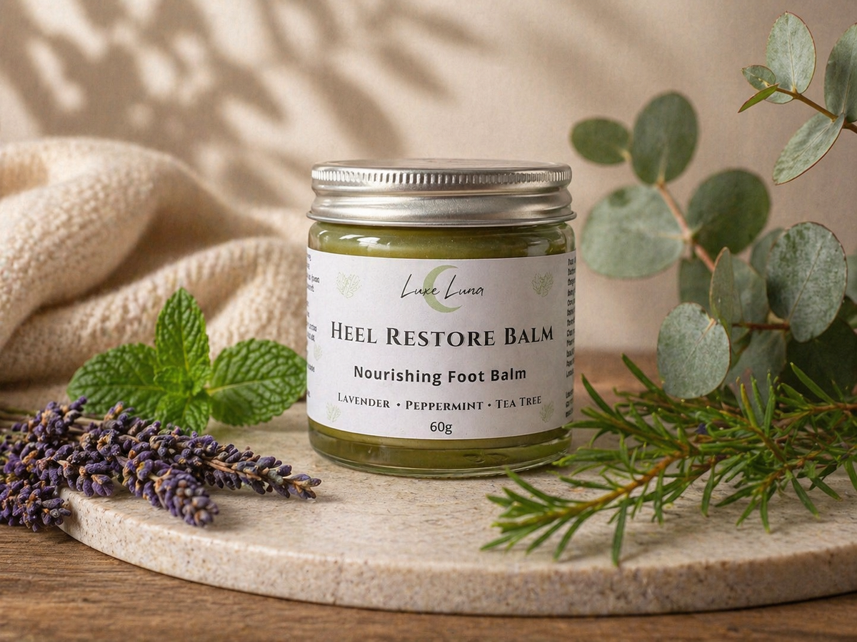 Foot Care Set for Dry Feet & Rough Heels | Exfoliating Scrub & Heel Balm