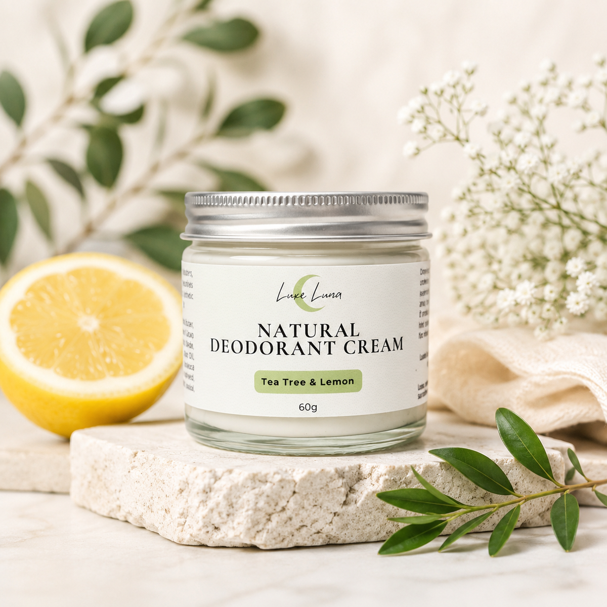 Natural Deodorant Cream - Lemon & Tea Tree