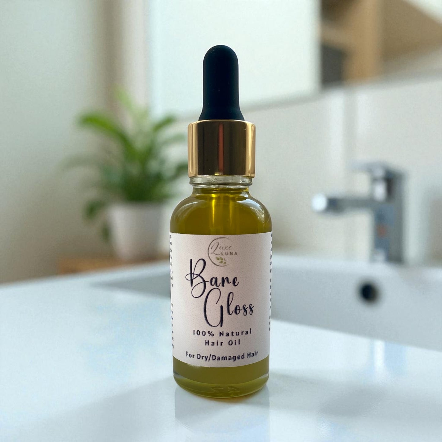 ‘Bare Gloss’ Natural Hair Oil - Fragrance Free for Sensitive Scalp