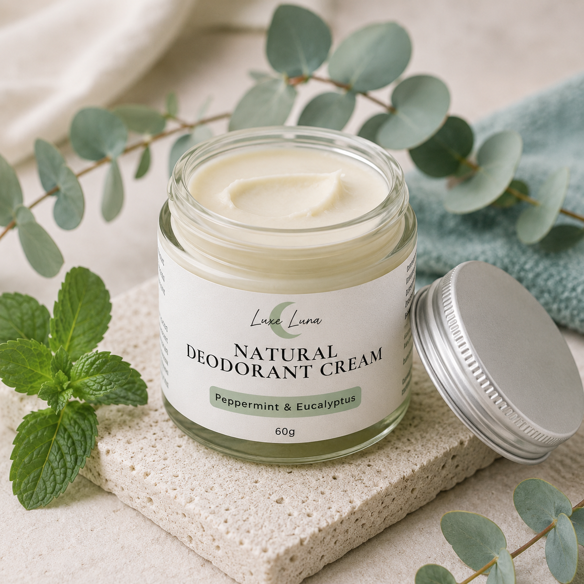Natural Deodorant Cream - Peppermint & Eucalyptus