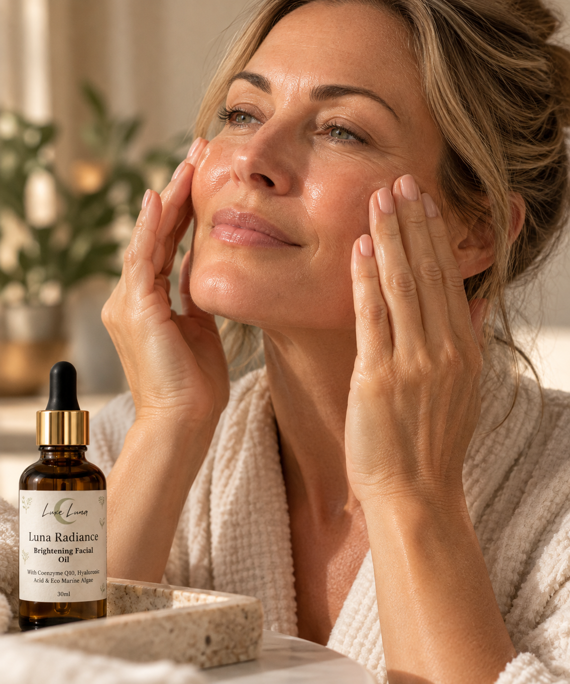 Brightening Facial Oil for Glowing Skin | Vegan Botanical Face Oil | Luna Radiance