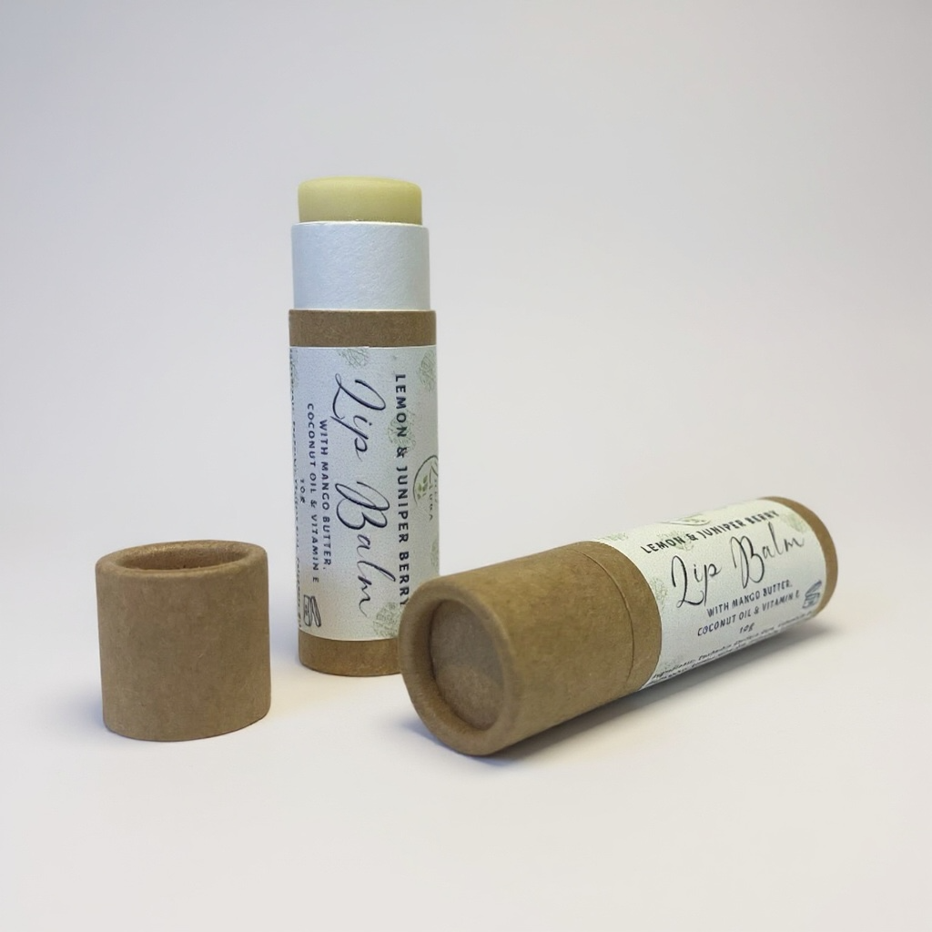 Natural Lip Balm in Sustainable Cardboard Tube - Mandarin & Peppermint