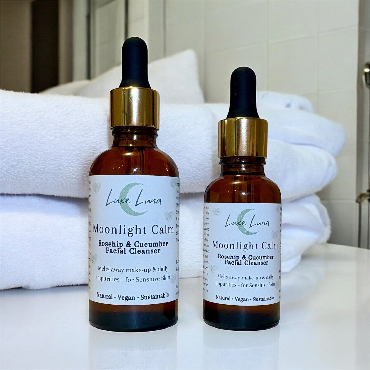 Moonlight Calm – Rosehip & Cucumber Cleansing Oil - Gentle, Natural Facial Cleanser for Sensitive Skin