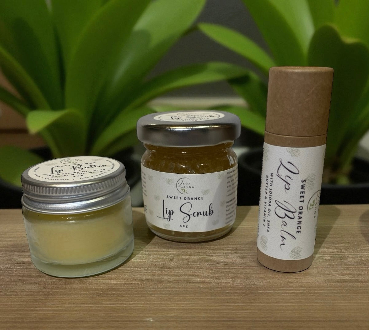 Natural Lip Care Gift Set – Lip Scrub, Lip Butter & Lip Balm | Vegan | Eco-Friendly | Handmade
