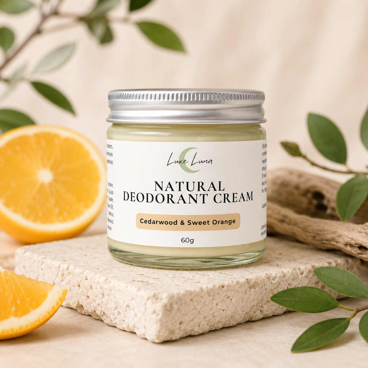 Natural Deodorant Cream - Cedarwood & Sweet Orange