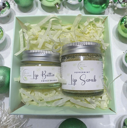 Natural Lip Care Gift Set – Lip Scrub & Lip Butter | Vegan | Eco-Friendly | Handmade