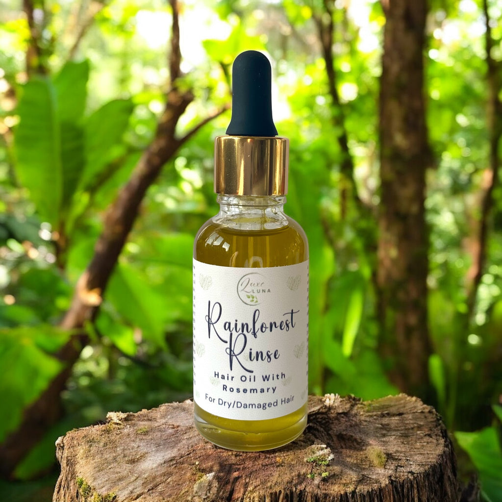 Hydrating Natural Hair Oil with rosemary Oil for Dry/Damaged, Curly or Frizzy Hair - Rainforest Rinse