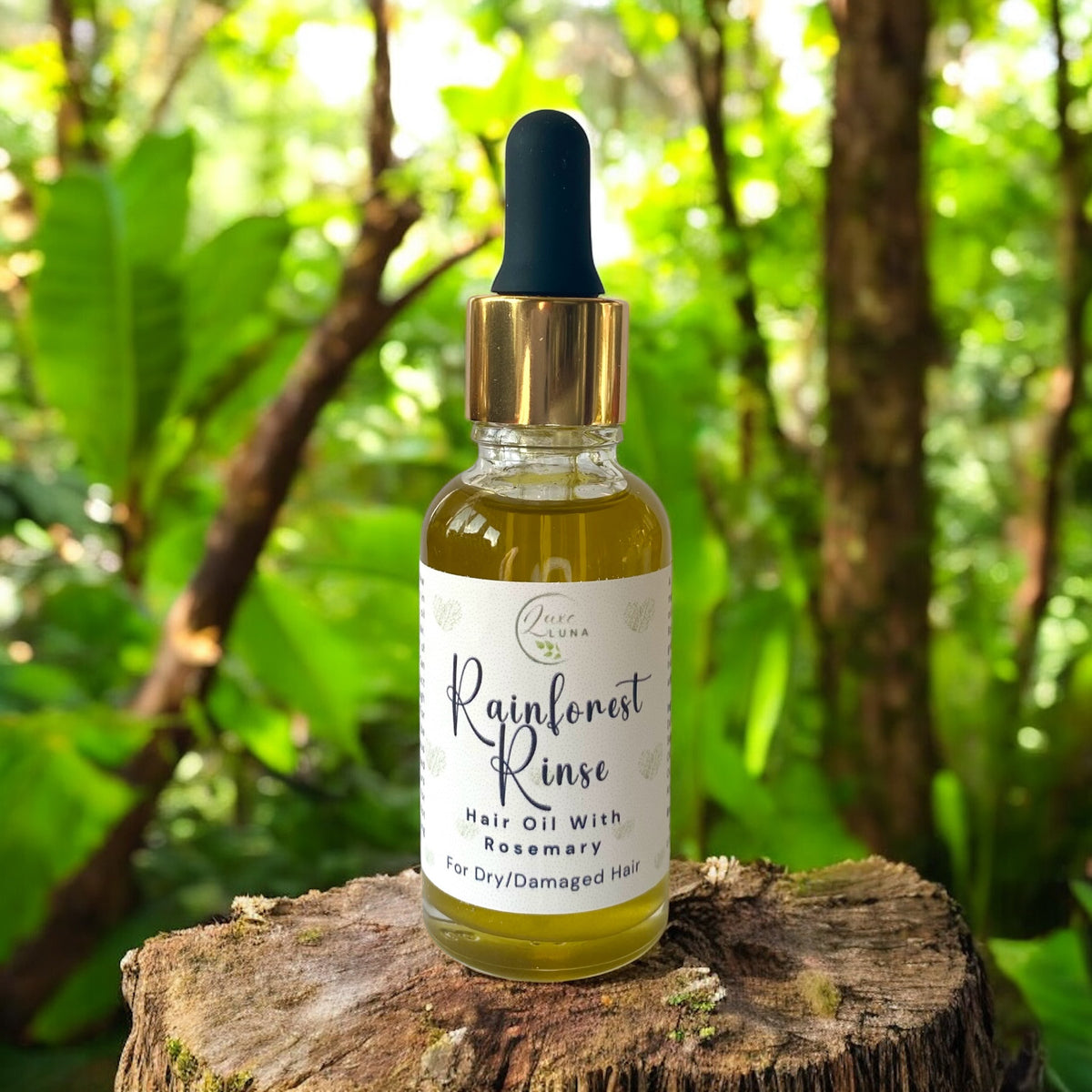 Hydrating Natural Hair Oil with rosemary Oil for Dry/Damaged, Curly or Frizzy Hair - Rainforest Rinse