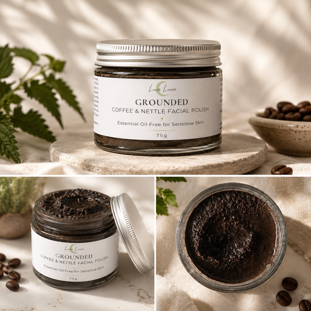 Coffee & Nettle Facial Polish / Scrub for Sensitive Skin | Fragrance Free