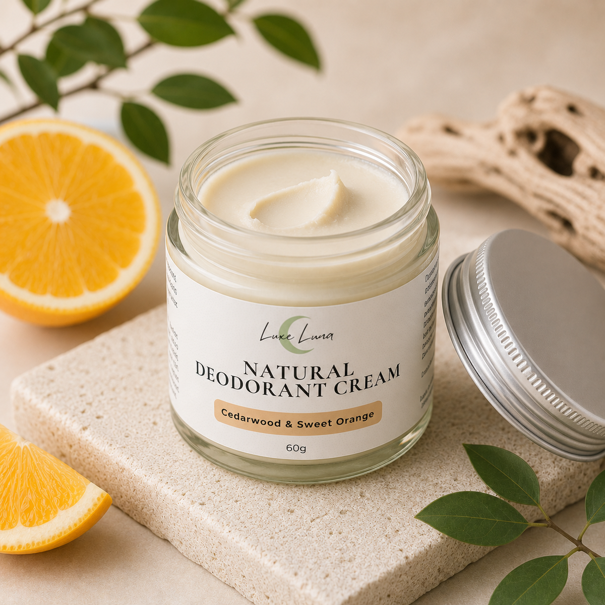 Natural Deodorant Cream - Cedarwood & Sweet Orange