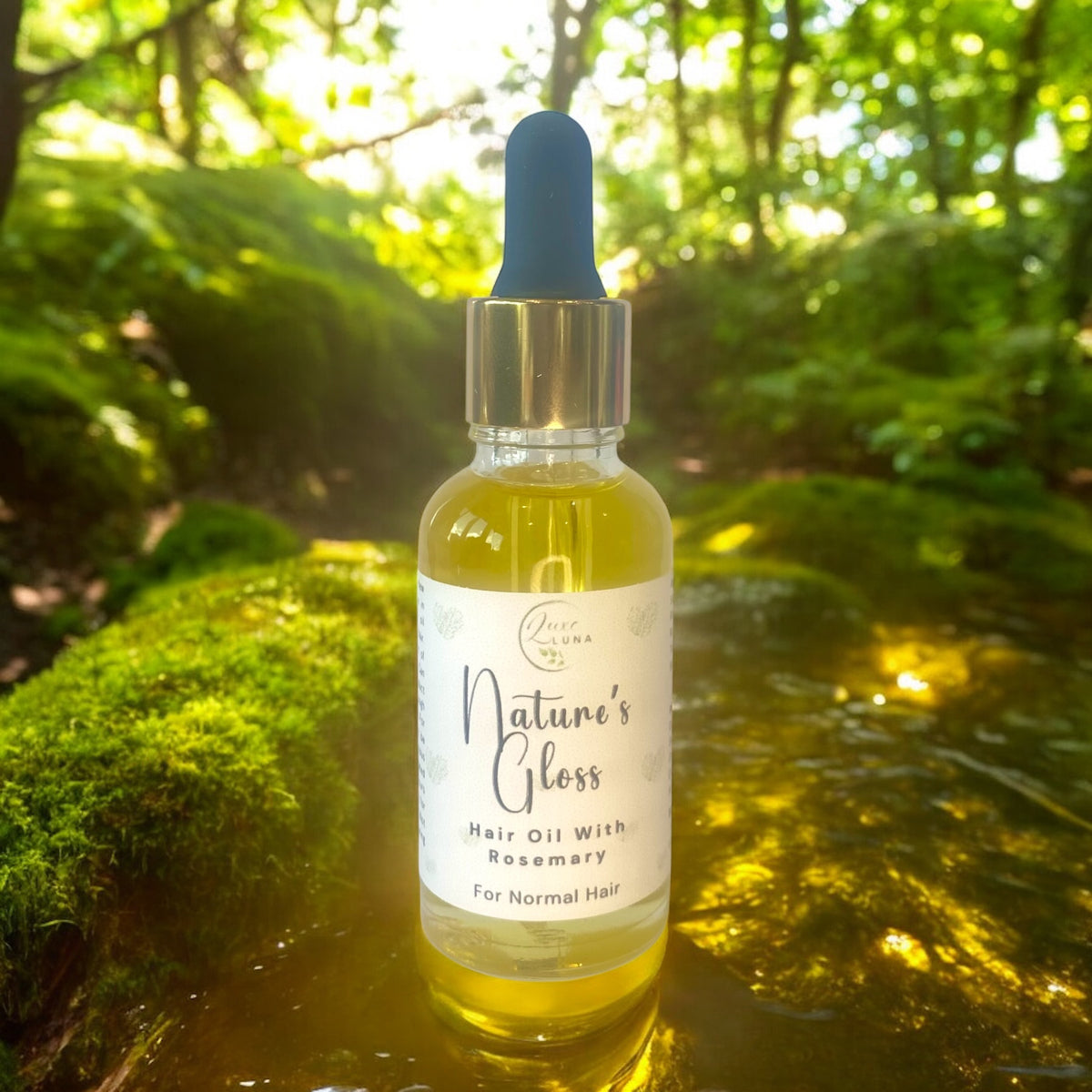 Natural Hair Oil with rosemary Oil for Normal Hair - "Nature's Gloss"