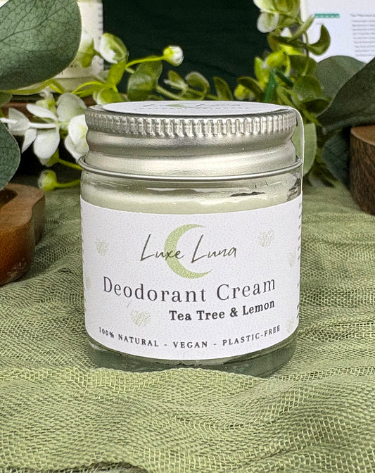 Natural Deodorant Cream - Aluminium & Plastic Free - Lemon & Tea Tree
