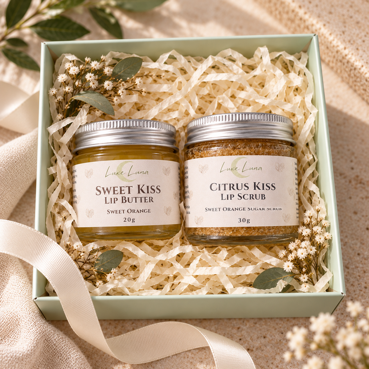 Natural Lip Care Gift Set – Lip Butter & Scrub