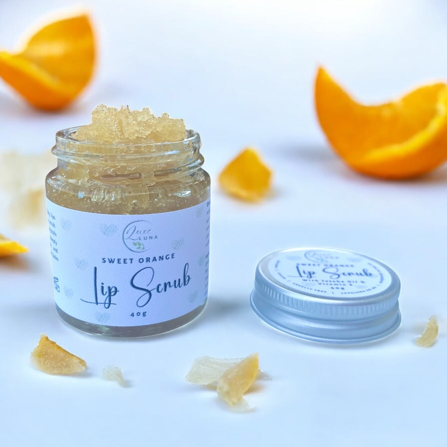 Sweet Orange Natural Lip Scrub - 40g Glass Jar