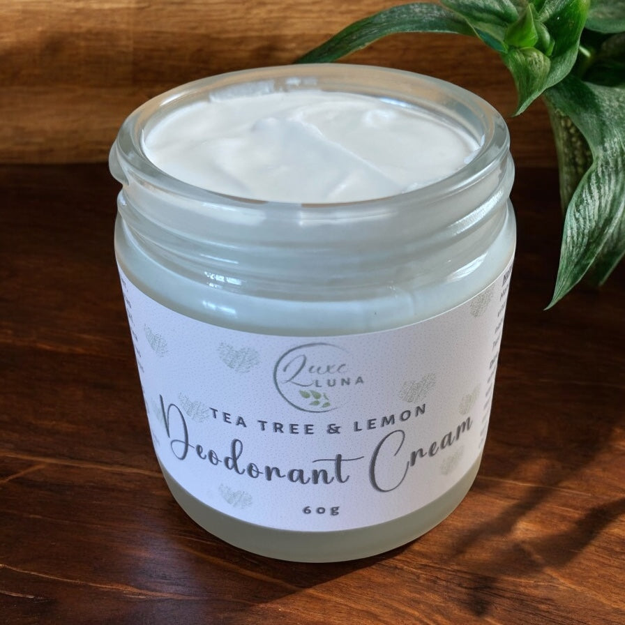 Lemon & Tea Tree Natural Deodorant Cream - Aluminium & Plastic Free