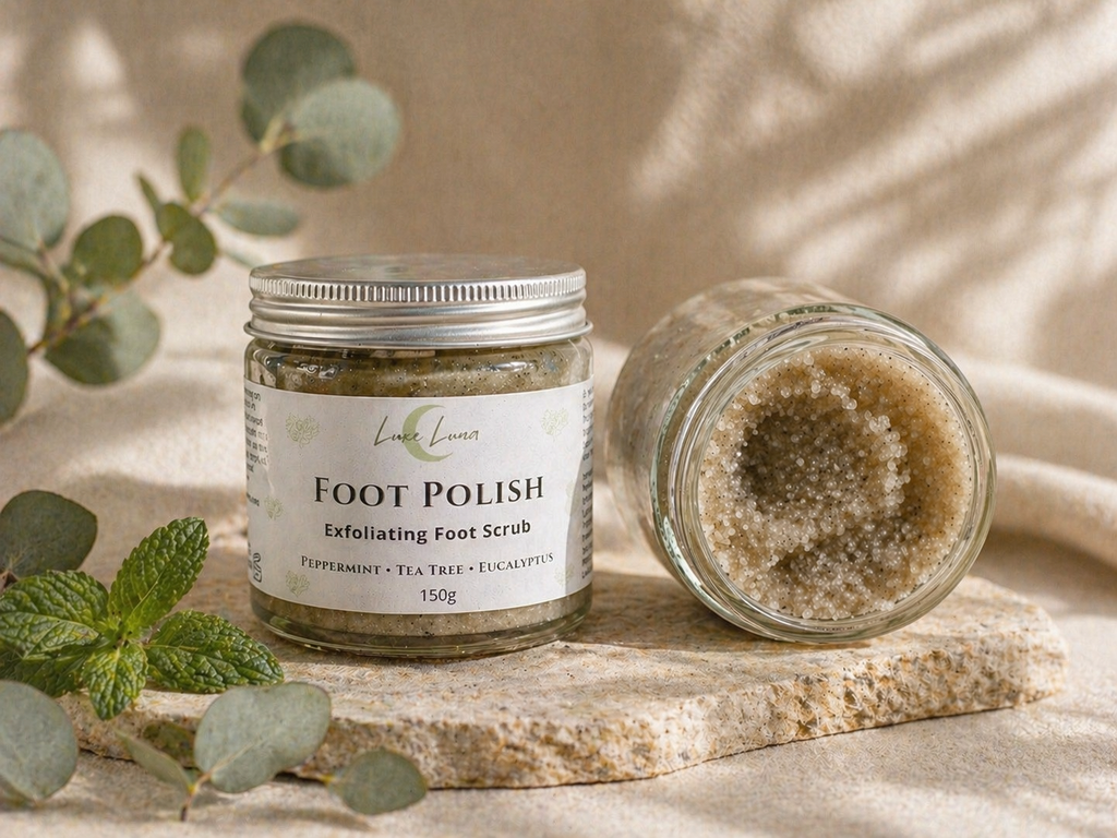 Foot Care Set for Dry Feet & Rough Heels | Exfoliating Scrub & Heel Balm