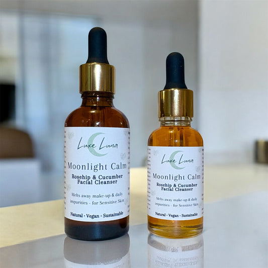 Moonlight Calm – Rosehip & Cucumber Cleansing Oil - Gentle, Natural Facial Cleanser for Sensitive Skin