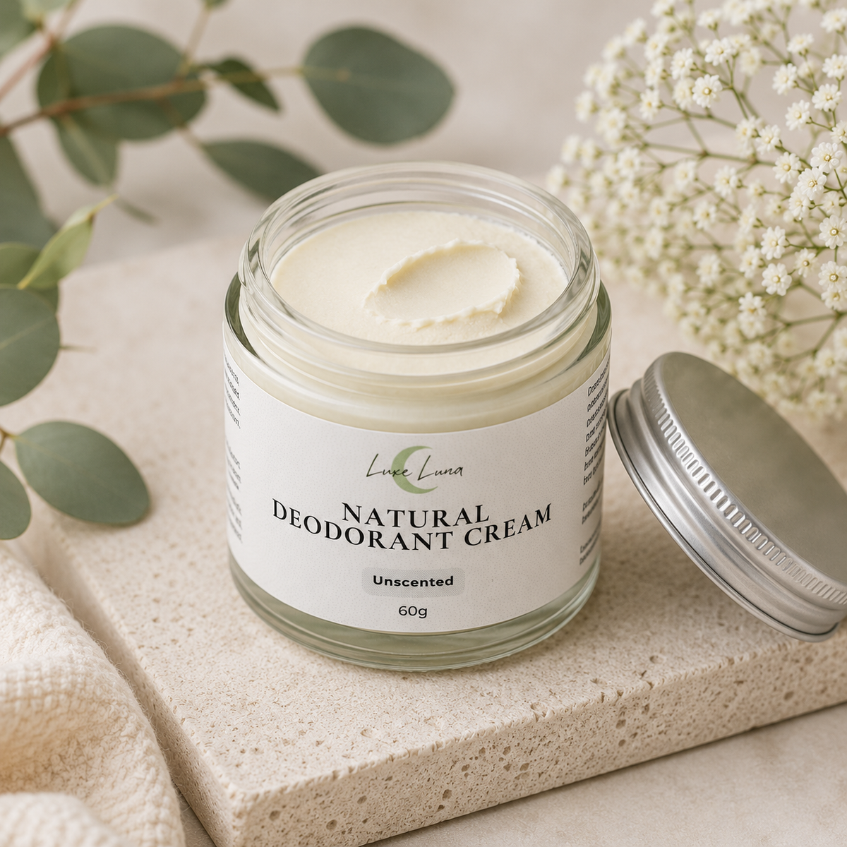 Natural Deodorant Cream - Unscented