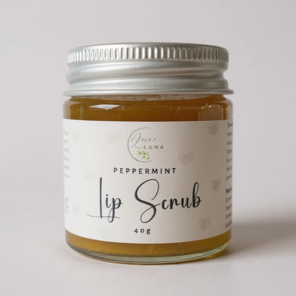 Peppermint Natural Lip Scrub - 40g Glass Jar