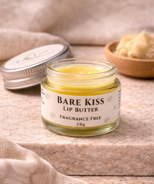 Bare Kiss Lip Butter – Fragrance-Free Nourishing Lip Balm | 100% Natural | 20g