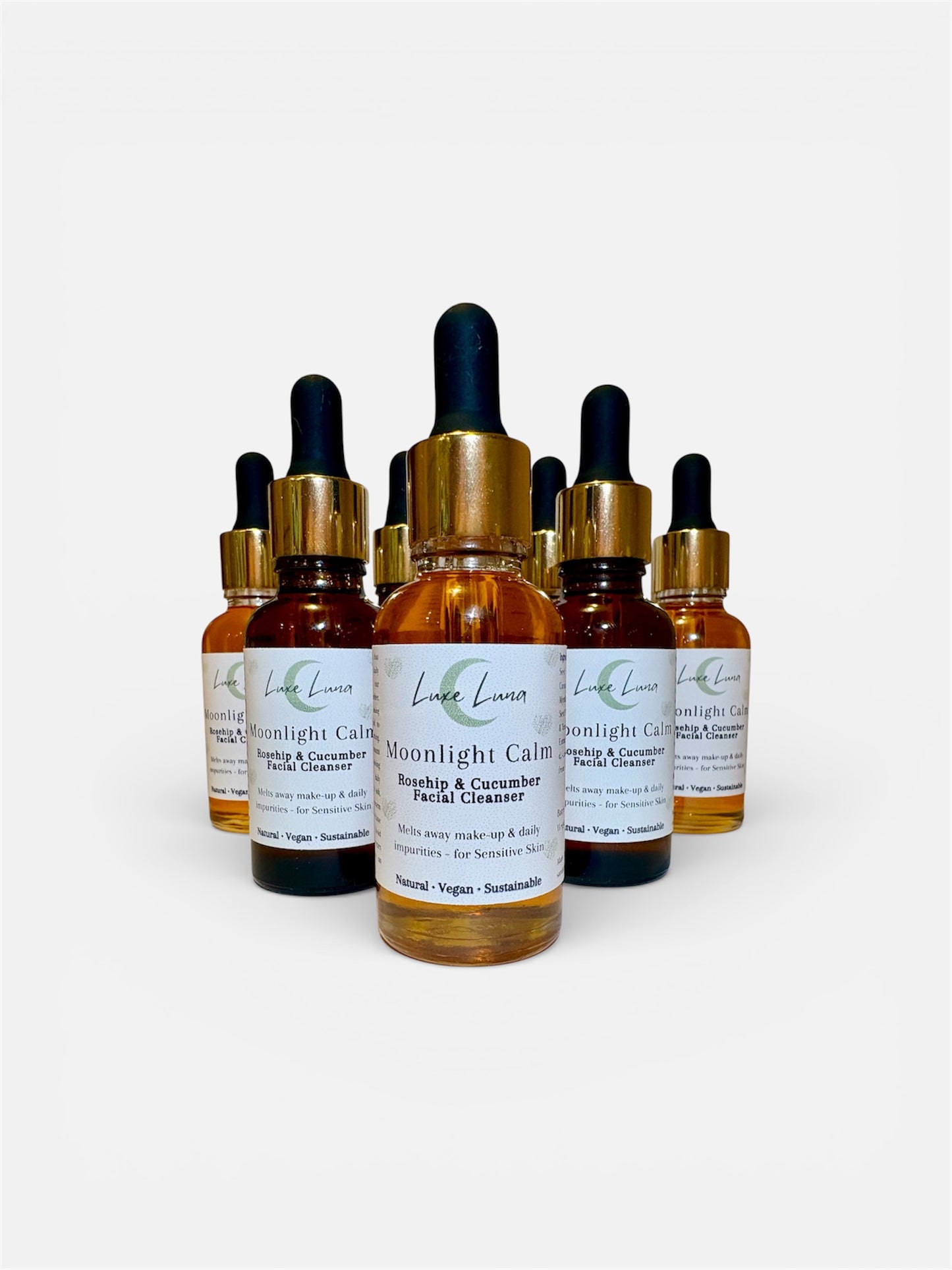 Moonlight Calm – Rosehip & Cucumber Cleansing Oil - Gentle, Natural Facial Cleanser for Sensitive Skin