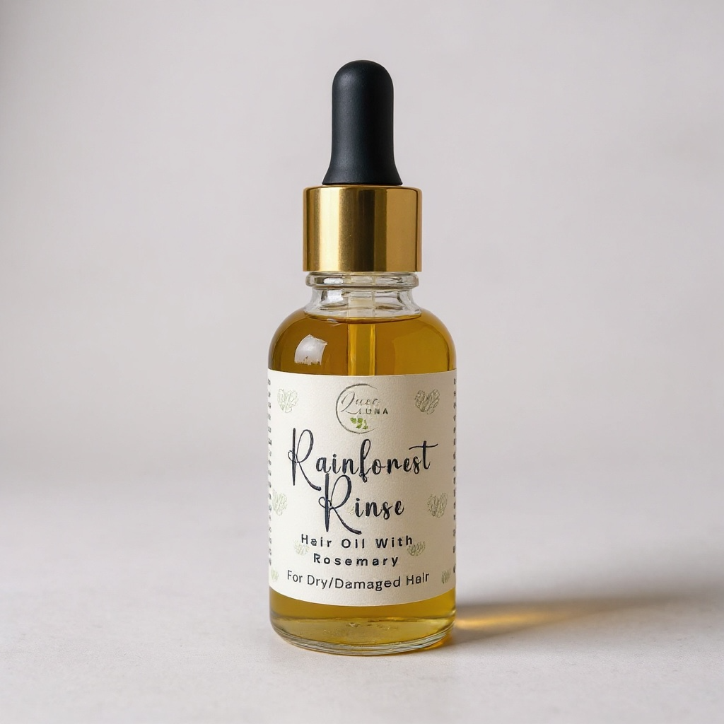 Hydrating Natural Hair Oil with rosemary Oil for Dry/Damaged, Curly or Frizzy Hair - Rainforest Rinse