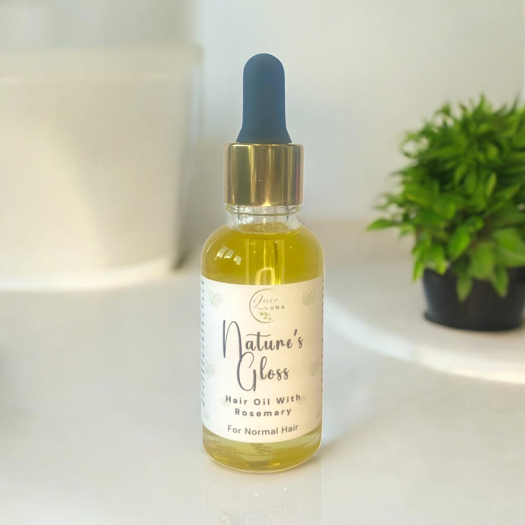 Natural Hair Oil with rosemary Oil for Normal Hair - "Nature's Gloss"