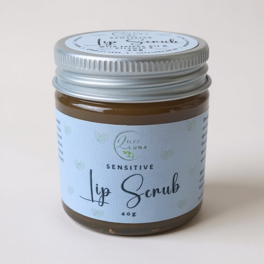 Sensitive Natural Lip Scrub - 40g Glass Jar (Fragrance Free)