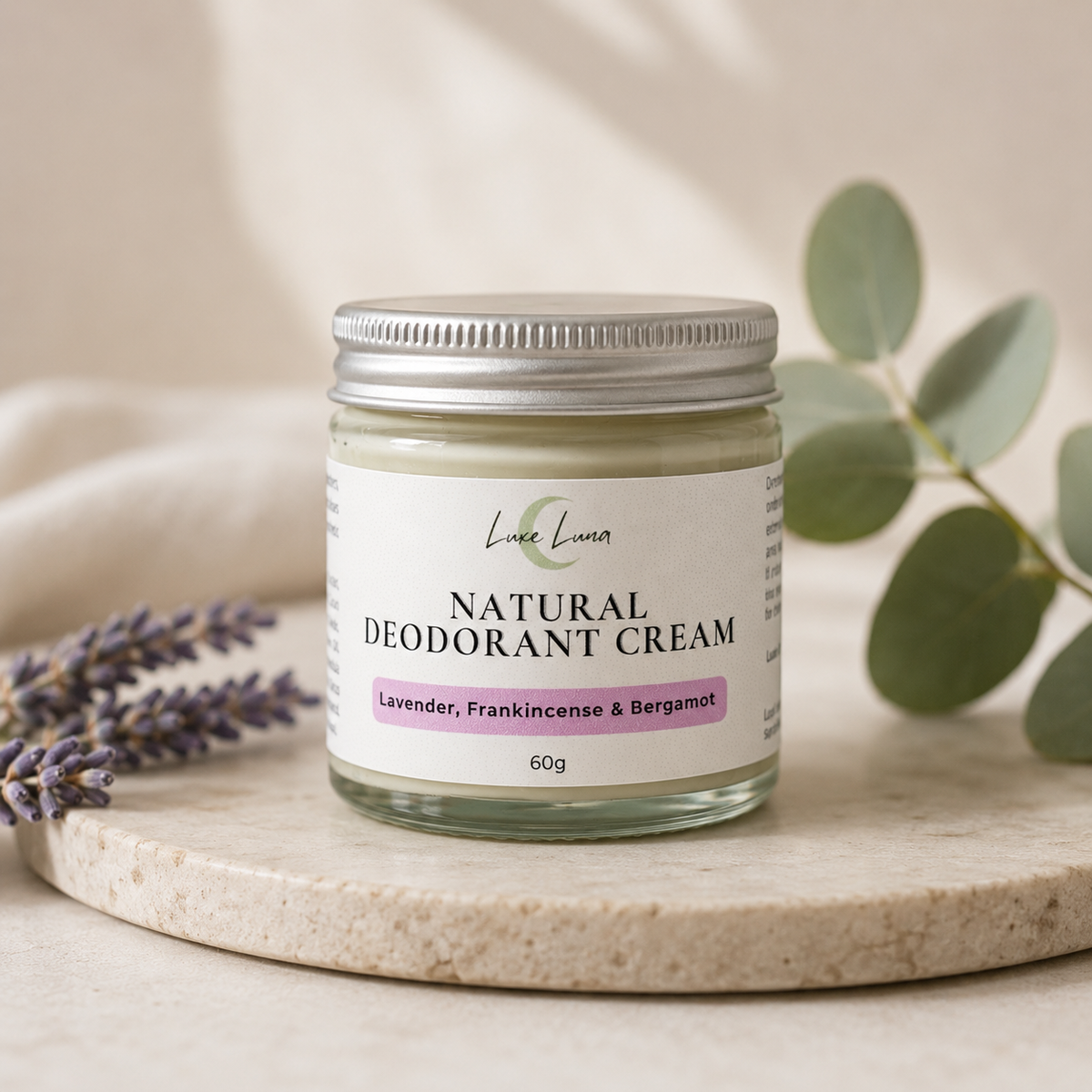 Bicarb Free Natural Deodorant Cream - Lavender, Frankincense & Bergamot