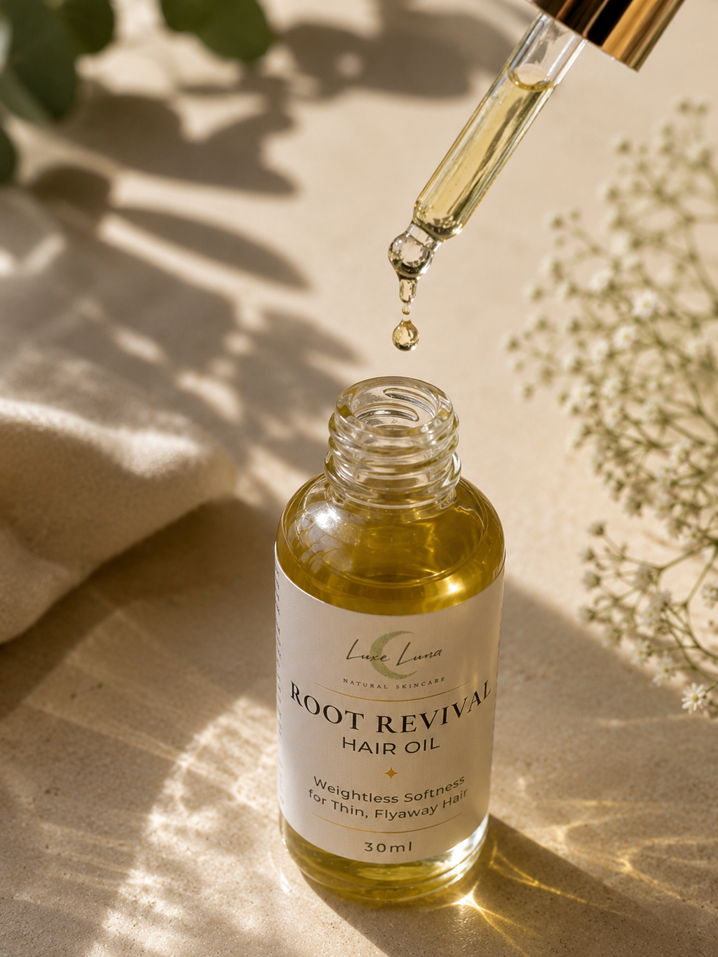 Natural, Lightweight Hair Oil for Thin Fine & Flyaway Hair | Root Revival