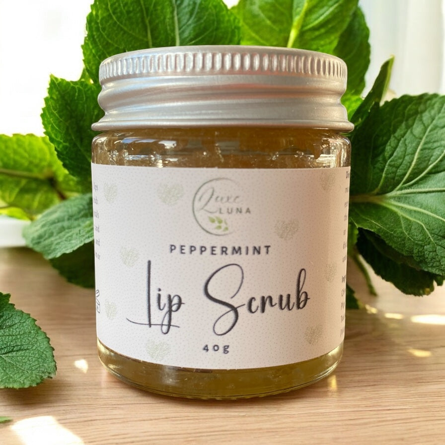 Peppermint Natural Lip Scrub - 40g Glass Jar